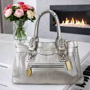 Coach Penelope 2010 Shimmering Silver Shoulder Bag